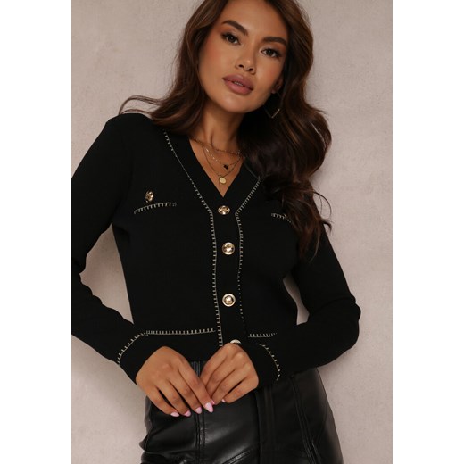 Czarny Kardigan Xoc ze sklepu renee.pl w kategorii Swetry damskie - zdjęcie 186250951