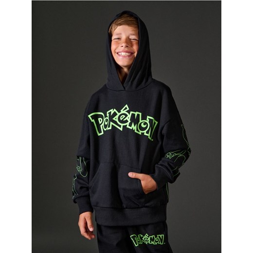 Sinsay - Bluza hoodie z napisem Pokemon - czarny - id: 484FC-99X - marki Sinsay - 186252051 Sinsay - Bluza hoodie z napisem Pokemon - czarny ze sklepu Sinsay w kategorii Bluzy chłopięce - zdjęcie 186252051