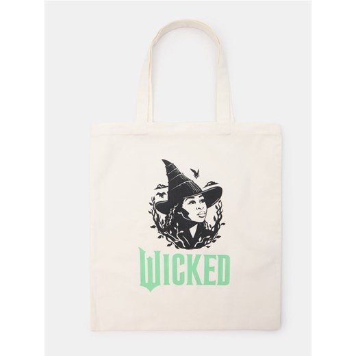 Sinsay - Torebka tote z nadrukiem Wicked - kremowy - id: 587EK-01X - marki Sinsay - 186252082 Sinsay - Torebka tote z nadrukiem Wicked - kremowy ze sklepu Sinsay w kategorii Torebki damskie - zdjęcie 186252082