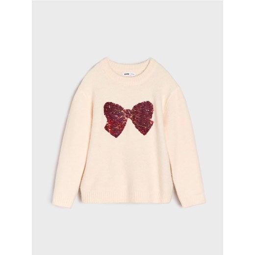 Sinsay - Sweter z ozdobnymi cekinami - kremowy ze sklepu Sinsay w kategorii Swetry dziewczęce - zdjęcie 186252144
