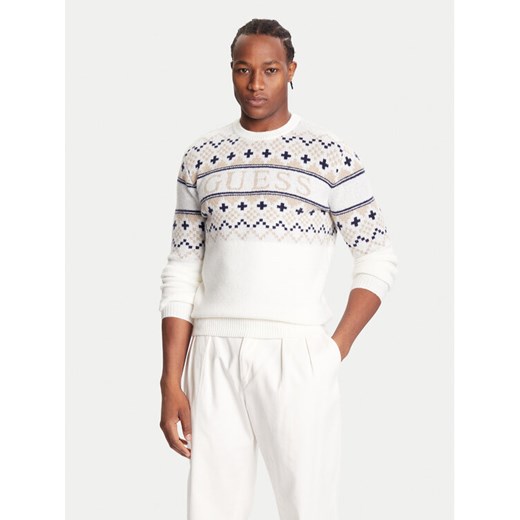 Guess Sweter M5BR61 Z4142 Écru Regular Fit ze sklepu MODIVO w kategorii Swetry męskie - zdjęcie 186252542