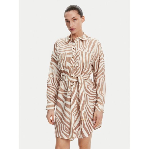 Marciano Guess Sukienka koszulowa 5GGK41 7314A Beżowy Regular Fit ze sklepu MODIVO w kategorii Sukienki - zdjęcie 186252622