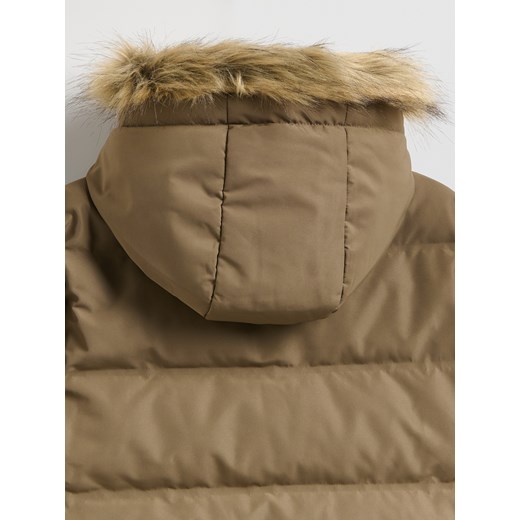 Reserved - Pikowana kurtka z kapturem - brązowy Reserved 170 (13-14 lat) Reserved