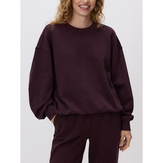 Reserved - Bawełniana bluza - mahoniowy ze sklepu Reserved w kategorii Bluzy damskie - zdjęcie 186254403