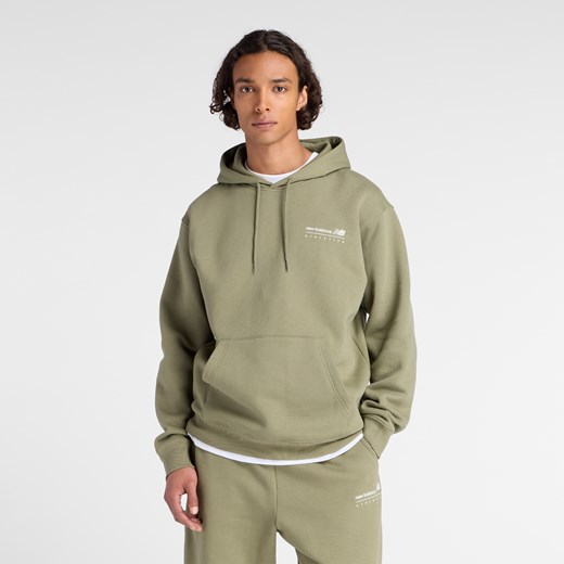 Bluza męska New Balance MT53528DEK – zielona ze sklepu New Balance Poland w kategorii Bluzy męskie - zdjęcie 186254471
