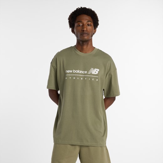 Koszulka męska New Balance MT53525DEK – zielona ze sklepu New Balance Poland w kategorii T-shirty męskie - zdjęcie 186254473