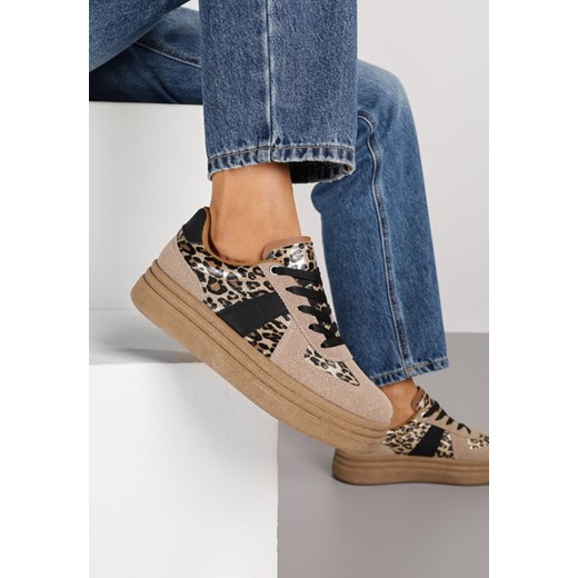 Panterkowe Sneakersy na Grubej Kauczukowej Podeszwie Gicebbe ze sklepu born2be.pl w kategorii Buty sportowe damskie - zdjęcie 186254590