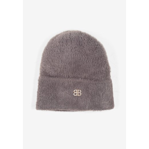 Szara Czapka Beanie z Wiskozą Wełną i Naszywką Zolirra ze sklepu renee.pl w kategorii Czapki zimowe damskie - zdjęcie 186254640