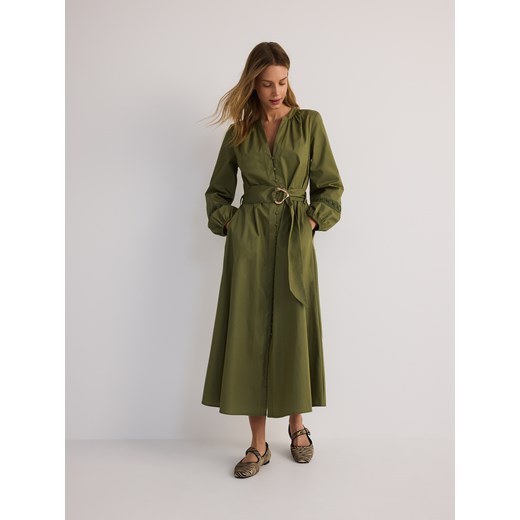 Reserved - Sukienka z paskiem - jasnozielony Reserved M okazja Reserved
