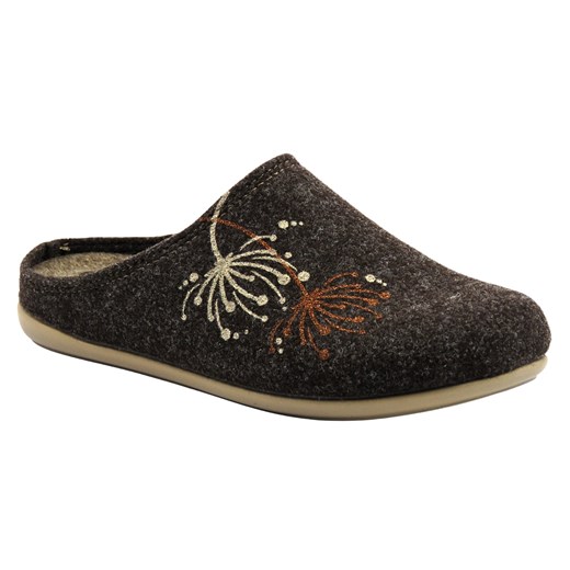 Kapcie damskie filcowe - Inblu GF-30, brązowe ze sklepu ulubioneobuwie w kategorii Kapcie damskie - zdjęcie 186257931