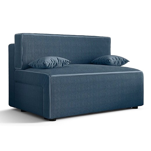 Niebieska tapicerowana sofa rozkładana K4-H47 - id: 53068 - marki Elior - 186258330 Niebieska tapicerowana sofa rozkładana K4-H47 ze sklepu Edinos.pl w kategorii Sofy i kanapy - zdjęcie 186258330