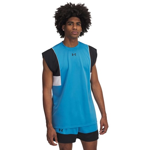 Under Armour Top sportowy w kolorze błękitno-biało-czarnym ze sklepu Limango Polska w kategorii T-shirty męskie - zdjęcie 186258421