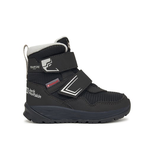 Śniegowce Jack Wolfskin Polar Bear-b Texapore Mid Vc K A62144 Czarny ze sklepu eobuwie.pl w kategorii Buty zimowe dziecięce - zdjęcie 186258690