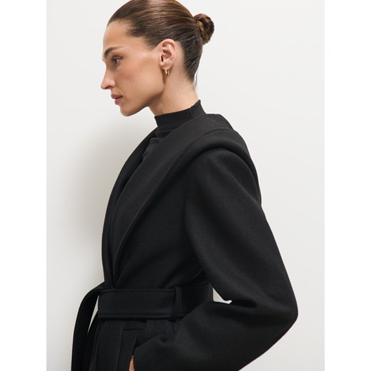 Mohito - Płaszcz z wiązaniem - czarny Mohito 38 Mohito