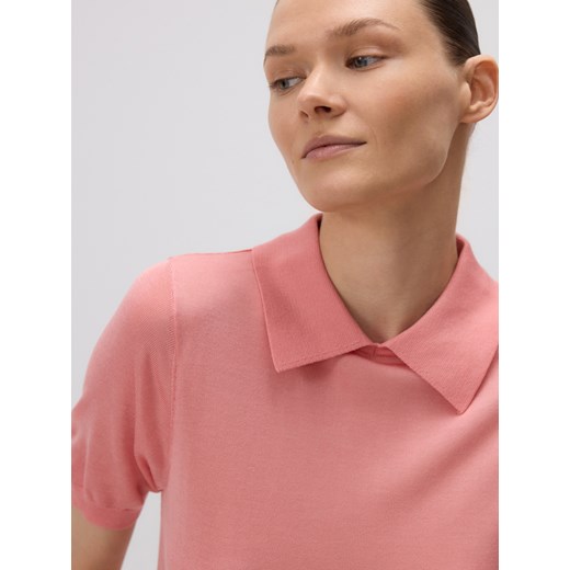 Reserved - T-shirt polo - koralowy ze sklepu Reserved w kategorii Bluzki damskie - zdjęcie 186259524