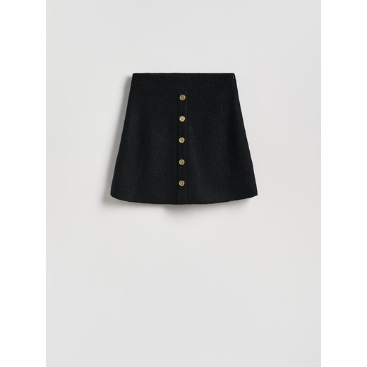 Reserved - Spódnica ze strukturalnej tkaniny - czarny ze sklepu Reserved w kategorii Spódnice - zdjęcie 186259562