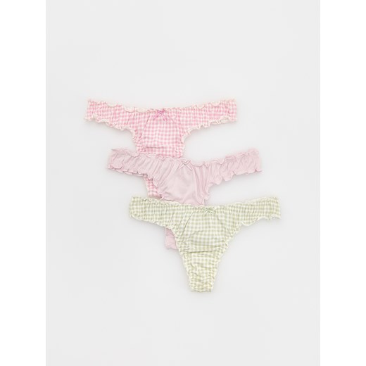 Reserved - Majtki typu stringi 3 pack - różowy ze sklepu Reserved w kategorii Majtki damskie - zdjęcie 186259574