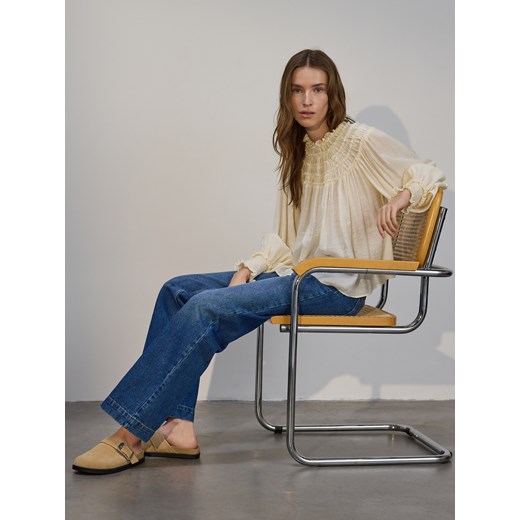 Reserved - Skórzane mule - beżowy ze sklepu Reserved w kategorii Klapki męskie - zdjęcie 186259661