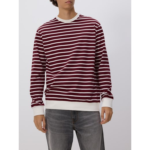 Reserved - Bawełniany longsleeve w paski - brązowy ze sklepu Reserved w kategorii T-shirty męskie - zdjęcie 186259862