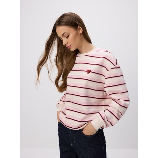 Reserved - Bluza z drobnym haftem - pastelowy róż ze sklepu Reserved w kategorii Bluzy damskie - zdjęcie 186260000