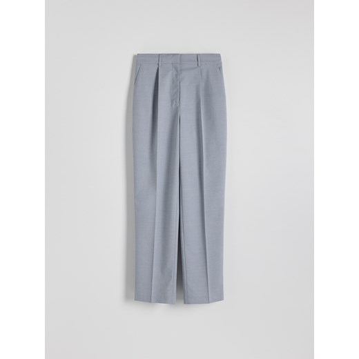Reserved - Spodnie garniturowe z domieszką wełny - jasnoszary ze sklepu Reserved w kategorii Spodnie damskie - zdjęcie 186260143
