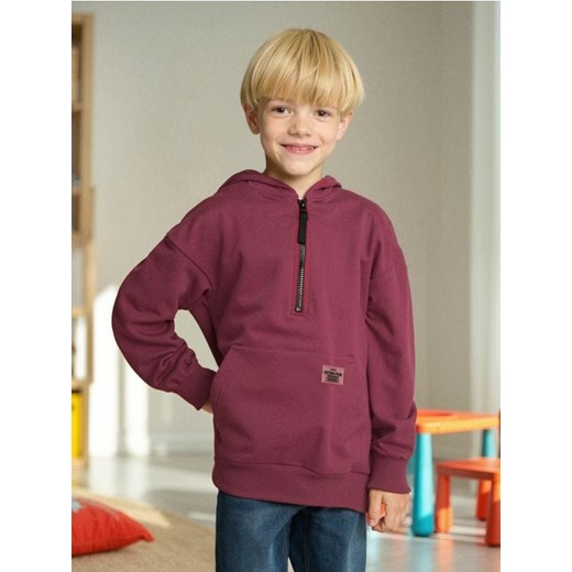 Sinsay - Bluza hoodie z zapięciem na zamek - bordowy ze sklepu Sinsay w kategorii Bluzy chłopięce - zdjęcie 186261913