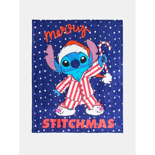 Sinsay - Koc z nadrukiem z motywem świątecznym Lilo & Stitch - granatowy - id: 917EC-59X - marki Sinsay - 186262064 Sinsay - Koc z nadrukiem z motywem świątecznym Lilo & Stitch - granatowy ze sklepu Sinsay w kategorii Kocyki dziecięce - zdjęcie 186262064