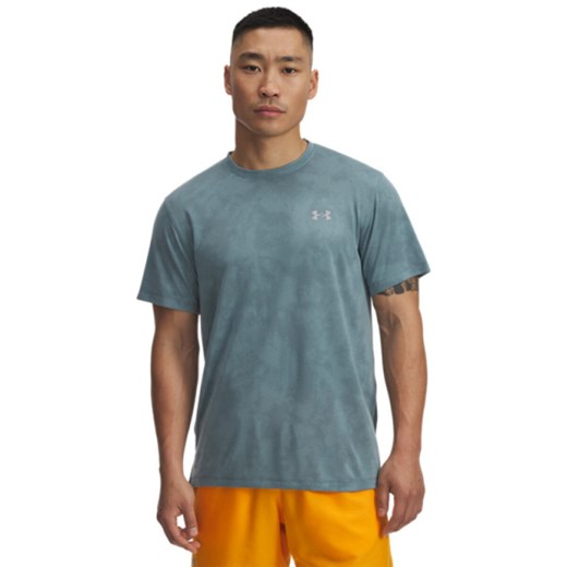 Męska koszulka do biegania Under Armour UA Launch Camo SS - niebieska ze sklepu Sportstylestory.com w kategorii T-shirty męskie - zdjęcie 186263143