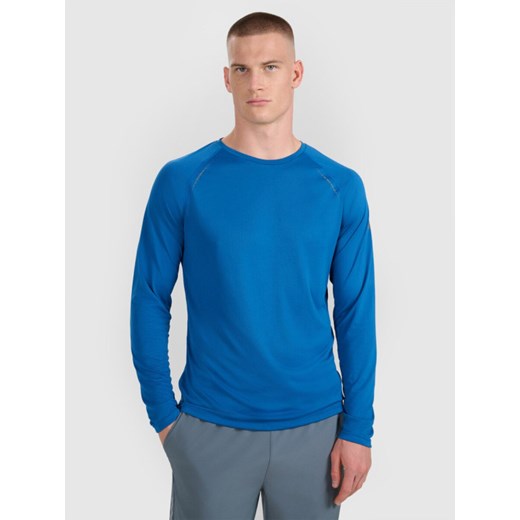 Męski longsleeve do biegania 4F 4FWAW25TFLOM413 - niebieski ze sklepu Sportstylestory.com w kategorii T-shirty męskie - zdjęcie 186263224
