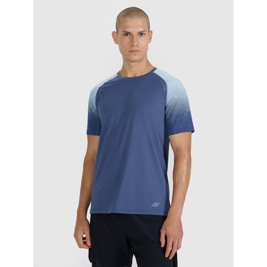 Męska koszulka do biegania 4F 4FWAW25TFTSM1506 - niebieska ze sklepu Sportstylestory.com w kategorii T-shirty męskie - zdjęcie 186263460