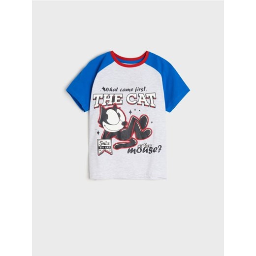 Sinsay - Koszulka Kot Feliks - niebieski - id: 527BB-55X - marki Sinsay - 186263933 Sinsay - Koszulka Kot Feliks - niebieski ze sklepu Sinsay w kategorii T-shirty chłopięce - zdjęcie 186263933