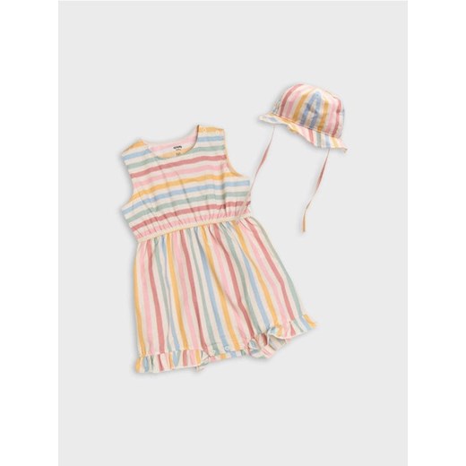 Sinsay - Komplet: rampers i czapka - wielobarwny ze sklepu Sinsay w kategorii Komplety niemowlęce - zdjęcie 186263934