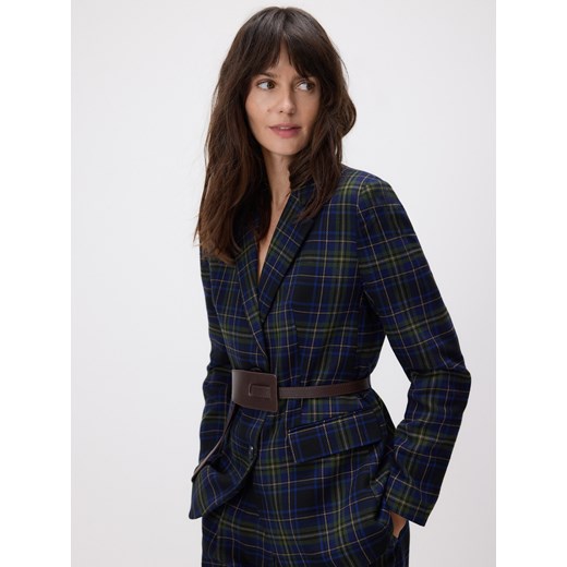Reserved - Marynarka z ozdobnym paskiem - wielobarwny - id: 300HM-MLC - marki Reserved - 186264621 Reserved - Marynarka z ozdobnym paskiem - wielobarwny ze sklepu Reserved w kategorii Marynarki damskie - zdjęcie 186264621