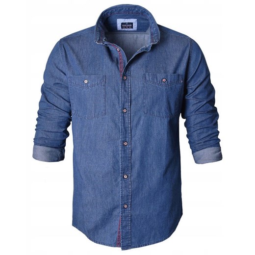 Delikatnie Taliowana Koszula Weekendowa - Pako Jeans - Jeans (Denim) KSDCpjnsSCORP ze sklepu JegoSzafa.pl w kategorii Koszule męskie - zdjęcie 186265734
