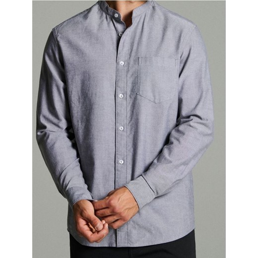 Sinsay - Bawełniana koszula regular fit - szary ze sklepu Sinsay w kategorii Koszule męskie - zdjęcie 186266620