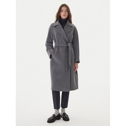 Weekend Max Mara Płaszcz wełniany Resina 2525016102 Szary Regular Fit ze sklepu MODIVO w kategorii Płaszcze damskie - zdjęcie 186267400