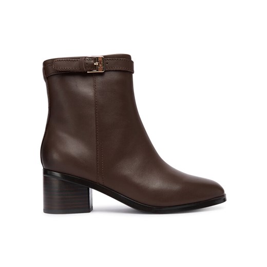 Tommy Hilfiger Botki Th Buckle Riding Mid Heel Bootie FW0FW08859 Brązowy ze sklepu MODIVO w kategorii Botki - zdjęcie 186267474