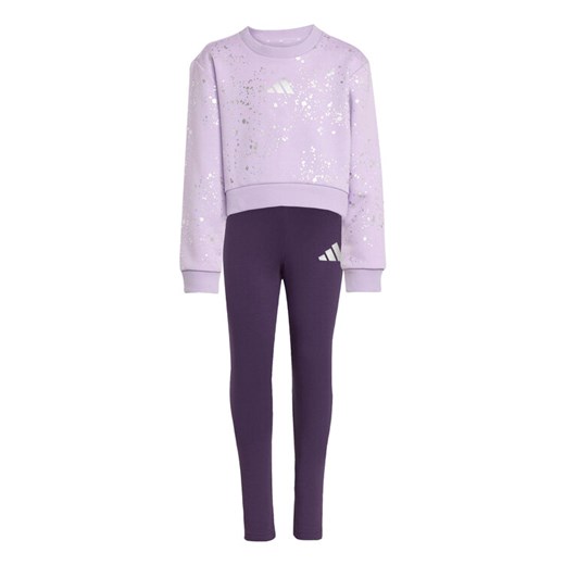 adidas Komplet bluza i legginsy Little Girls Everyday Glam JW2421 Fioletowy Regular Fit ze sklepu MODIVO w kategorii Komplety dziewczęce - zdjęcie 186267603