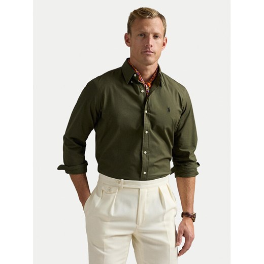 Polo Ralph Lauren Koszula 710929348006 Zielony Slim Fit ze sklepu MODIVO w kategorii Koszule męskie - zdjęcie 186267654