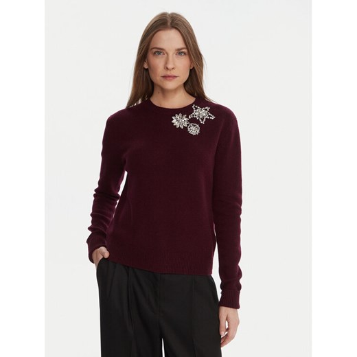 KAOS Sweter RI1KT022 Bordowy Regular Fit ze sklepu MODIVO w kategorii Swetry damskie - zdjęcie 186267781