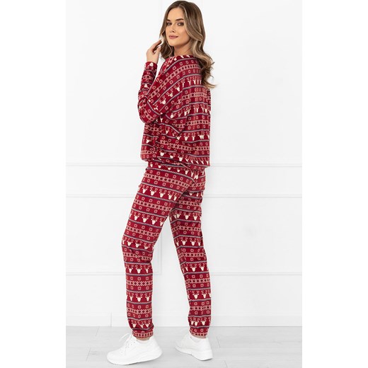 Świąteczna piżama damska bordowa Navara, Kolor bordowy-wzór, Rozmiar S, Italian Fashion ze sklepu Primodo w kategorii Piżamy damskie - zdjęcie 186269951