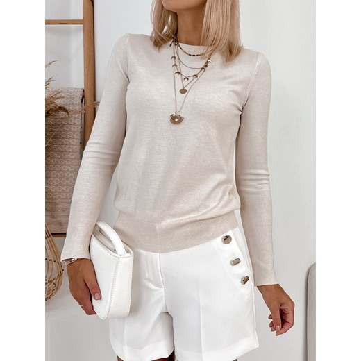 sweter junru beżowy one size ze sklepu UBRA w kategorii Swetry damskie - zdjęcie 186270361