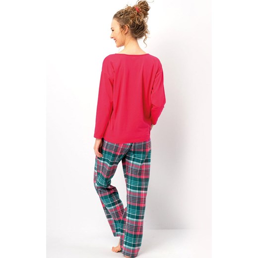 Bawełniana piżama damska LNS 420, Kolor czerwono-zielony, Rozmiar S, Key ze sklepu Intymna w kategorii Piżamy damskie - zdjęcie 186270494