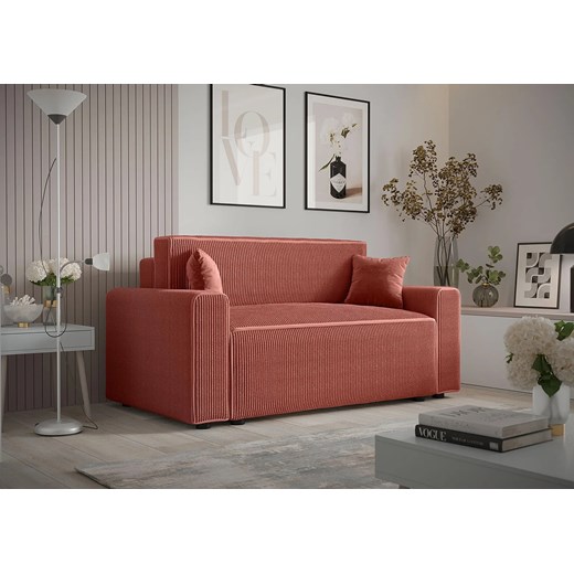 Łososiowa rozkładana sofa z pojemnikiem N0-S87 Elior Edinos.pl