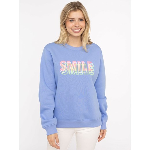 Zwillingsherz Bluza &quot;Smile&quot; w kolorze błękitnym ze sklepu Limango Polska w kategorii Bluzy damskie - zdjęcie 186272471