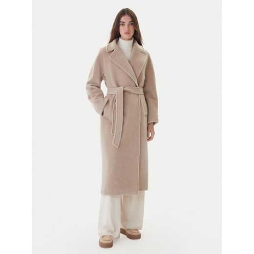 Weekend Max Mara Płaszcz wełniany Tempera 2525016082 Beżowy Regular Fit ze sklepu MODIVO w kategorii Płaszcze damskie - zdjęcie 186272761