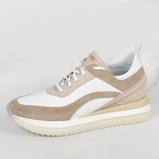 Białe skórzane Polskie półbuty damskie Simen 4971a ze sklepu suzana.pl w kategorii Buty sportowe damskie - zdjęcie 186273542