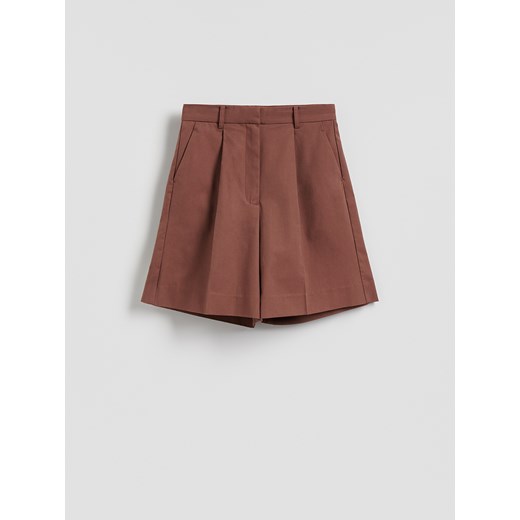 Reserved - Szorty z lyocellem - brązowy ze sklepu Reserved w kategorii Szorty - zdjęcie 186274232