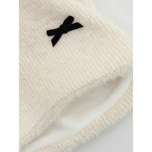 Reserved - Dzianinowy komin w kokardki - złamana biel Reserved ONE SIZE Reserved