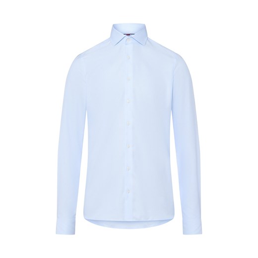 Finshley & Harding Męska koszula biznesowa Mężczyźni Slim Fit Bawełna jasnoniebieski wzorzysty ze sklepu vangraaf w kategorii Koszule męskie - zdjęcie 186274493